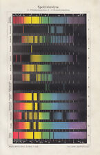 Spektranalyse Spektren Farben - Alter Farbdruck Druck um 1910 Antique Print