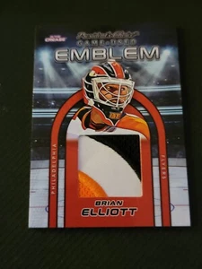 2022 IN THE CREASE BRIAN ELLIOTT GUE-7 #ed 10/10 GAME USED EMBLEM PATCH 3 COL - Picture 1 of 2
