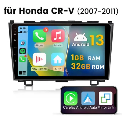 Android 13 Carplay Autoradio NAVI GPS Nav DAB+ Für Honda CR-V 3 RE CRV 2007-2011 - Bild 1 von 4