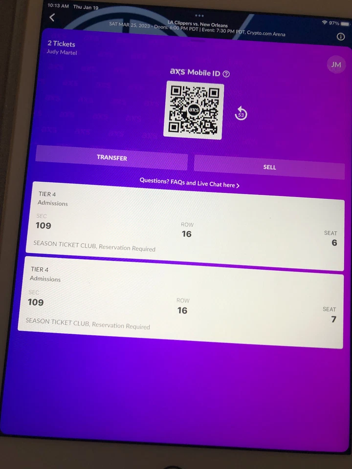 Basketball Tickets - Image 1 of 1