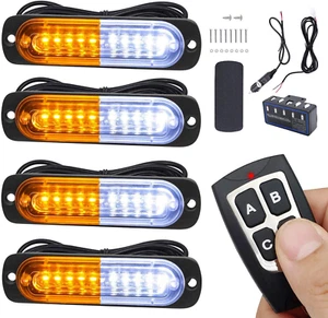 Led Strobe Lights for Trucks Vehicles Suvs,12-24V 4Pcs Emergency Warning Caution - Picture 1 of 7