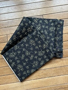 Timeless Treasures Fabric Zen Oasis by Chong-A Hwang Black Gold Flowers 2 Yds - Picture 1 of 7