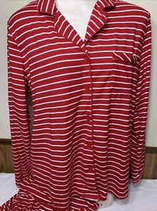 Croft Barrow Women’s Sleepwear Set Plus Size 2XL PJ’s Soft Stretch Knit Stripes - Picture 1 of 13