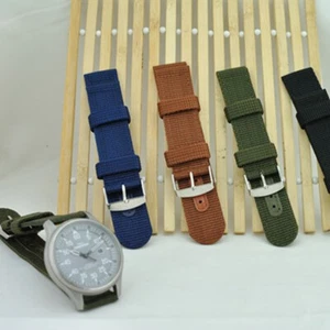 1PC Unisex Nylon Wristwatch Band Military Canvas Watch Strap Buckle Replacement# - Picture 1 of 31