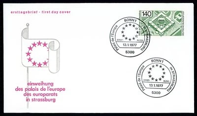 GERMANY FDC 1977 EUROPA CEPT STRASSBOURG FIRST DAY COVER xa30 - Image 1 of 2