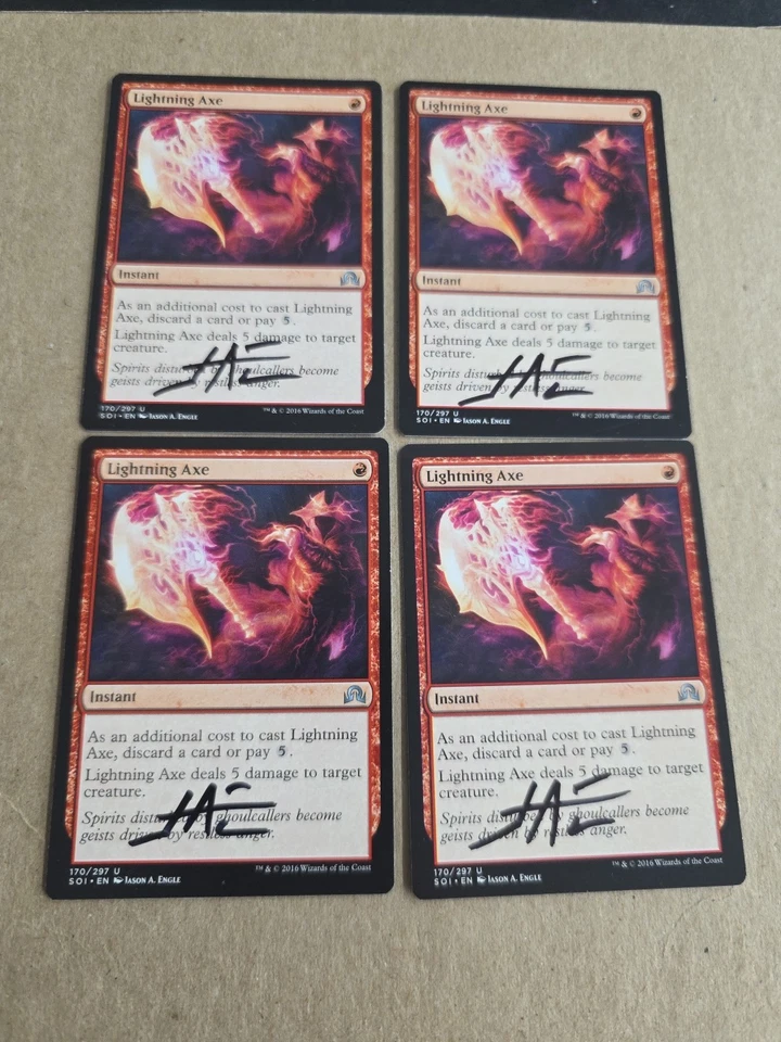 Lightning Axe X1  Signed By Jason Engle  Magic the Gathering - Image 1 of 1