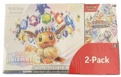 Pokemon Prismatic Evolutions Costco 2-Pack - Elite Trainer Box + Booster Bundle - Image 1 of 4