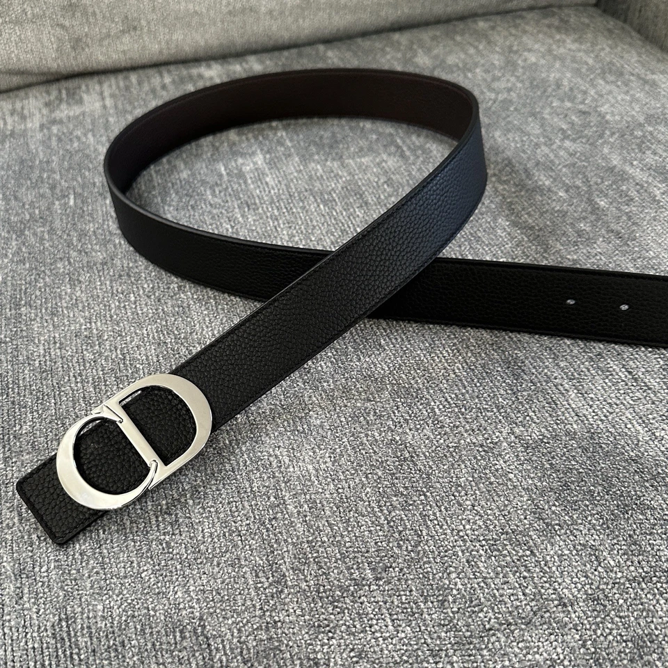 Christian Dior Belt Reversible Brown And Black Leather Size 36-38 - Image 1 of 4