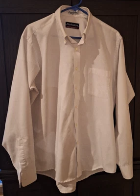 Camisa de vestir Manhattan vintage años 80 para hombre 16 1/2 -34/35 blanca LS hecha en EE. UU. Foto 1 de 4