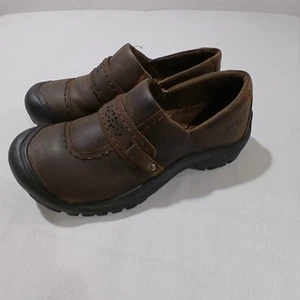 Scarpe Keen donna 9 zoccoli kaci marroni slip on cascata pelle pieno fiore 1012048 - Foto 1 di 9