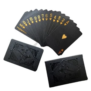 Kompakt Und Tragbar Plastikpoker Kartenspielen Schwarze Rose Schwarzes Gold - Photo 1/11