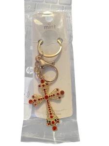 MINT RED SPARKLE KEY CHAIN - Picture 1 of 1