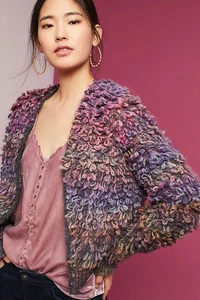 Anthropologie Allegra Strickjacke von Sleeping On Snow Gr. Small lila pink - Bild 1 von 7