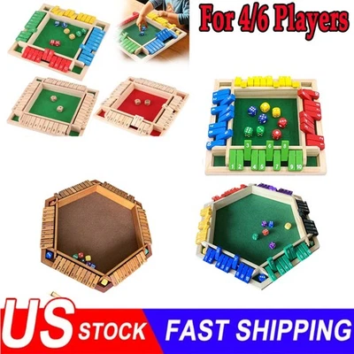 Juego de madera cerrar la caja (2-4/6 jugadores) EE. UU. Foto 1 de 4