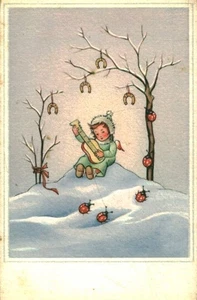 Carte postale ancienne fantaisie Bonne Année - Picture 1 of 2