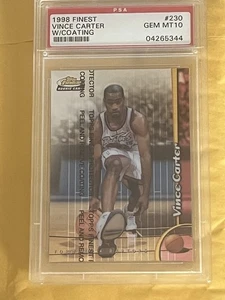 Finest Vince Carter 1998 con patio de revestimiento novato radiocontrol #230 PSA 10 gemas como nuevo - Imagen 1 de 2