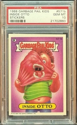 1988 GARBAGE PAIL KIDS SERIES 14 #571B INSIDE OTTO PSA 10 GEM MINT - Image 1 of 2