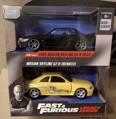 Jada Fast & Furious Legacy Series Twin Pack 1/32 Nissan Skyline GT-R R32 & R33  - Image 1 of 2