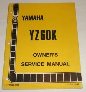 Yamaha 1983 Yz60 Service Manual Yz 60 Yz60k Repair Shop - Picture 1 of 5