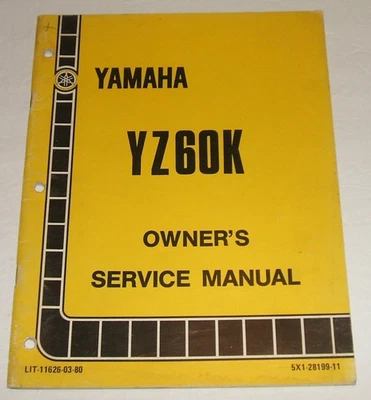 Yamaha 1983 Yz60 Service Manual Yz 60 Yz60k Repair Shop - Image 1 of 4