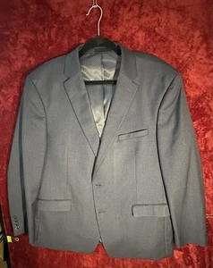 Van Heusen Flex Blazer Mens 48R Slim Fit Blue Suit Jacket Sport Coat - Picture 1 of 7