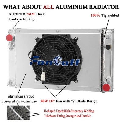 3 Row Radiator Shroud Fan For 1983-1988 1986 PORSCHE 944 2.5L/2.7L NON-Turbo AT Foto 1 de 4