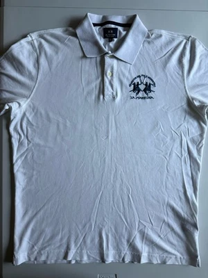 La Martina Buenos Aires White Pique Polo Shirt XXL Embroidered Logo 50” Chest - Image 1 of 4