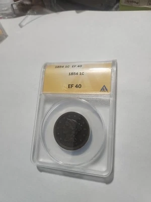1854 Braided Hair Large Cent 1c EF 40 - Image 1 of 4