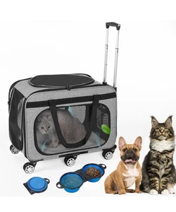 XL Katzen- & kleine Hundetrage bis 40 lbs 360° drehbare Räder extra Belüftung - Bild 1 von 9