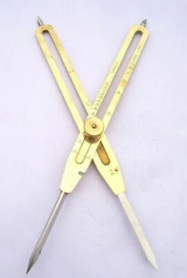 9" Proportional Divider Engineer Solid Navigational Compass Drafting Brass Tool  - Image 1 of 4