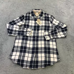 New Faherty Shirt Womens Small Button Up  Reversible Abbott Plaid Beige a34 - Picture 1 of 8