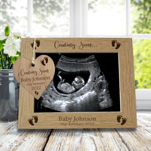 Personalised Scan Photo Frame, Mum to Be Baby Gender Reveal Gift for Pregnancy