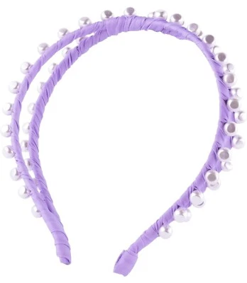 Lilly Pulitzer NEW Cross Layered Headband Lilac Pearls - Image 1 of 4