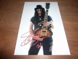 SLASH signed 12X8 photo GUNS N ROSES GnR + COA - Picture 1 of 2