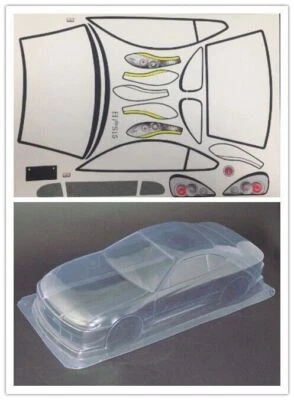 1/10 Onroad Rc Car Clear Transparent Body Shell For Tamiya TT01 TT02 Hpi Rs4 - Image 1 of 4