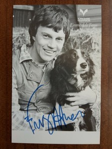 FRAZER HINES *Joe Sugden* EMMERDALE HAND SIGNED AUTOGRAPH FAN CAST PHOTO CARD