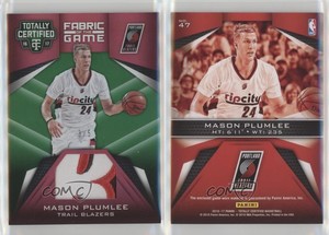 2016 Totally Certified Fabric of the Game Materials Green /5 Mason Plumlee #47