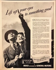 1943 Buick B-24 Liberator Pratt & Whitney Engines World War II Vintage Print Ad - Picture 1 of 5