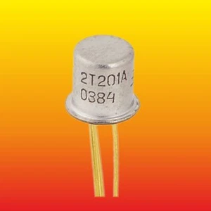2T201A LOT OF 5 SOVIET GOLD-PLATED SILICON NPN TRANSISTOR 0.15W 20mA - Picture 1 of 2