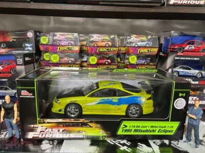 Fast & Furious 1995 Mitsubishi Eclipse 1/18 modellino auto pressofuso giocatt... - Immagine 1 di 4