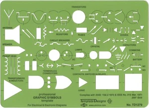 ALVIN Drafting Template for Electrical and Electronic Diagrams (TD1279) - Picture 1 of 1