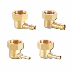 BSP Brass Movable Nut 1/2" Female Thread Fitting x Barb Hose Tail End Connector - Picture 1 of 8