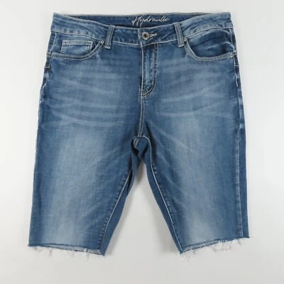 Pantalones Cortos Hidráulicos Para Mujer Talla 12 Bermudas Tiro Medio Lavado Azul Denim Bolsillos Foto 1 de 4