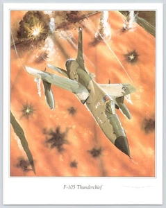 Republic F-15 Thunderchief U.S. Air Force Fighter c1991 Fellows Ferguson Print - Imagen 1 de 5