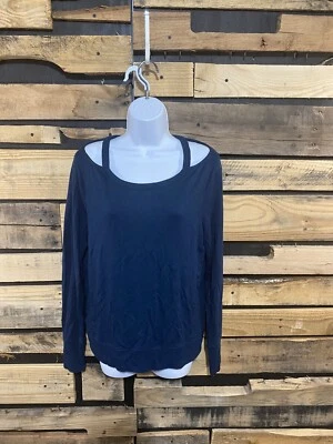 Sudadera Athleta Corte Hombro Frío Constelación Azul Talla Mediana Foto 1 de 4