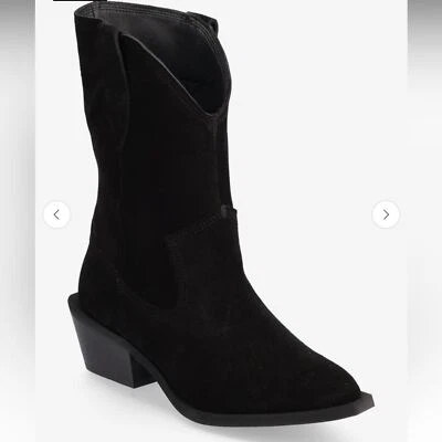 Botas BIANCO camurça ocidental camurça preta novas na caixa 37 6.5 - Imagem 1 de 4