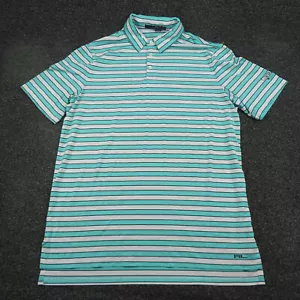 RLX Ralph Lauren Poloshirt Erwachsene XL blau-weiß gestreift Stretch atmungsaktiv Herren - Bild 1 von 9