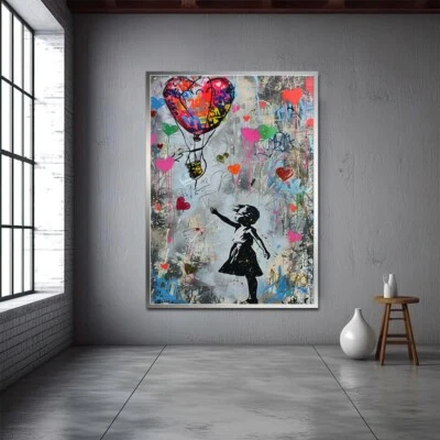 Banksy Girl Graffiti, Banksy Red Balloon Girl Poster, Banksy Graffiti,Wall Decor - Image 1 of 4
