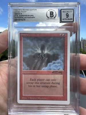 SMOKE, ARTIST PROOF, REVISED, 1994 MTG, JESPER MYRFORS, BAS 9! - Image 1 of 3