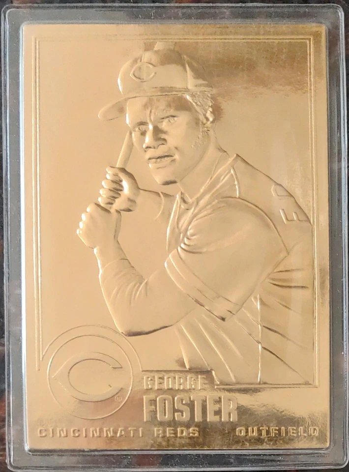 1996 George Foster 22kt Gold Danbury Mint MLBPA Card #45 MLB Cincinnati Reds HOF - Image 1 of 4